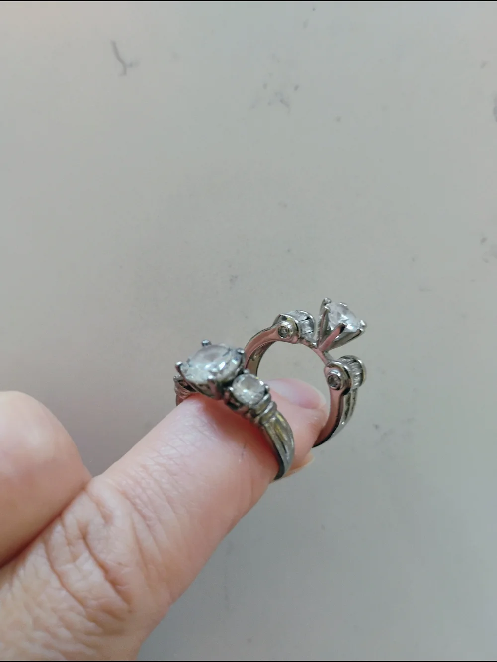 Sterling Silver Cubic Zirconium CZ Ring Lot 925   Used condition. I don't know w
